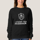 Sweatshirt Cybersecurity Hacker Je Connais Votre Mot De Passe (Devant)