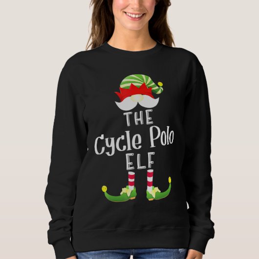 Sweatshirt Cycle Polo Elf Group Noël Pajama Party (Devant)