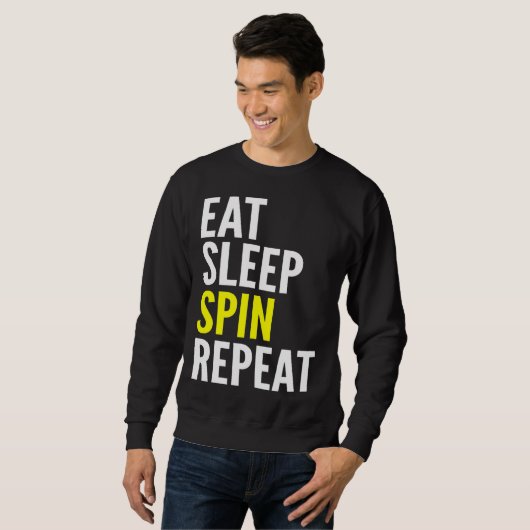 Sweatshirt Cycling   Eat Sleep Spin Repeat (Devant entier)