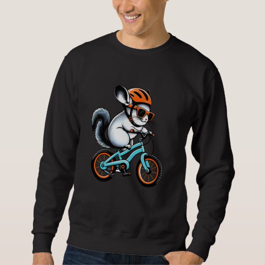 Sweatshirt Cyclisme Équitation Vélo Chinchilla (Devant)