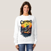 Sweatshirt Cycopath Greatest Biker Tee avec le coucher de sol (Devant entier)