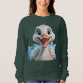 Sweatshirt Cygne souriant mignon (Devant)