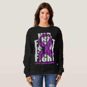 Sweatshirt Cystic Fibrosis Awareness Month Purple Ribbon His  (Devant entier)
