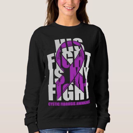 Sweatshirt Cystic Fibrosis Awareness Month Purple Ribbon His  (Devant)
