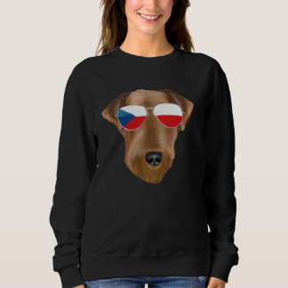 Sweatshirt Czech Flag Airedale Terrier Dog Czech Republic Poc