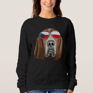 Sweatshirt Czech Flag Basset Hound Dog Czech Republic Pocket