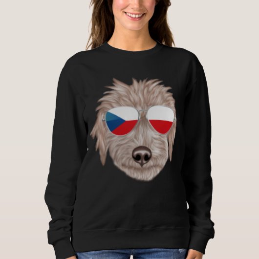 Sweatshirt Czech Flag Bedlington Terrier Dog Czech Republic P (Devant)