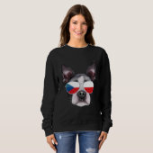 Sweatshirt Czech Flag Boston Terrier Dog Czech Republic Pocke (Devant entier)