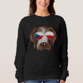 Sweatshirt Czech Flag German Wirehaired Pointer Czech Republi (Devant)