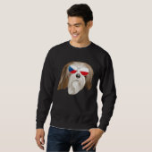 Sweatshirt Czech Flag Lhasa Apsos Dog Czech Republic Pocket (Devant entier)