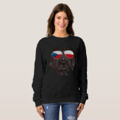 Sweatshirt Czech Flag Newfoundland Dog Czech Republic Pocket (Devant entier)