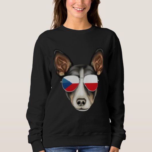 Sweatshirt Czech Flag Rat Terrier Dog Czech Republic Pocket (Devant)