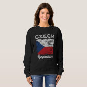 Sweatshirt Czech Republic Flag Distressed Men Women Kids Czec (Devant entier)