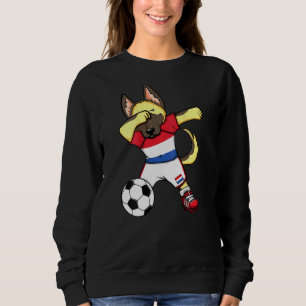 Sweatshirt Dab German Shepherd Pays-Bas Fans de football Jers