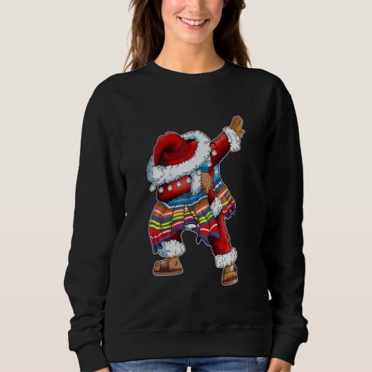 Sweatshirt Dab Santa Claus With Mexican Poncho Is Dabbing (Devant)