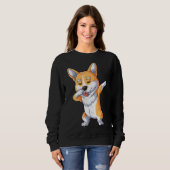 Sweatshirt Dabant Corgi Dog Dab Danse (Devant entier)