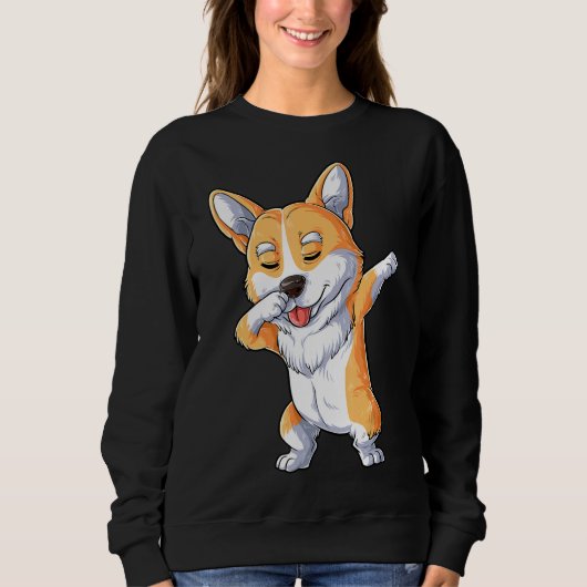 Sweatshirt Dabant Corgi Dog Dab Danse (Devant)
