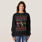 Sweatshirt Dabbing All Way Père Noël Reindeer Elf Ugly Xmas (Devant entier)
