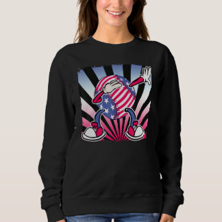 Sweatshirt Dabbing American Baseball joueur pour fans blanc