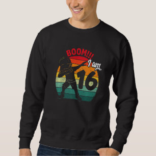 Sweatshirt Dabbing Boy 16e fête d'anniversaire Seize 16 ans O