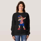 Sweatshirt Dabbing Boy American America Drapeau Kids Dab Danc (Devant entier)