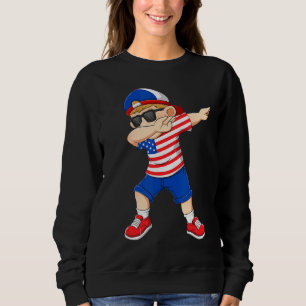 Sweatshirt Dabbing Boy American America Drapeau Kids Dab Danc