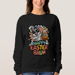 Sweatshirt Dabbing Bunny Pâques Bruh mème drôle Dire Ados