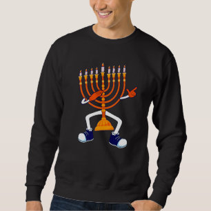 Sweatshirt Dabbing Candles Menorah Channukah Hanoukka juif