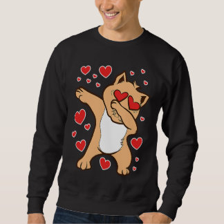 Sweatshirt Dabbing Cat Feline Valentine's Day Love Relationsh