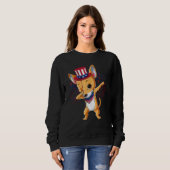 Sweatshirt Dabbing Chihuahua Chien & Oncle Sam Casquette Usa  (Devant entier)