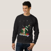 Sweatshirt Dabbing Chihuahua Long Hair Christmas Tree Santa B (Devant entier)