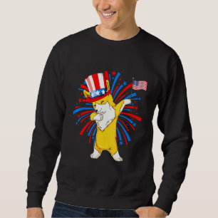 Sweatshirt Dabbing Corgi 4 juillet Girls Enfants Ados Amériqu
