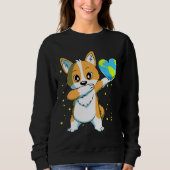 Sweatshirt Dabbing Corgi Chien Joyeux Jours des terres Garçon (Devant)