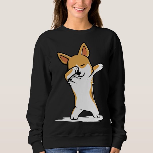 Sweatshirt Dabbing Corgi Funny (Devant)