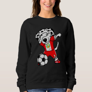 Sweatshirt Dabbing Dalmatian Pérou Fans de football Jersey Pe