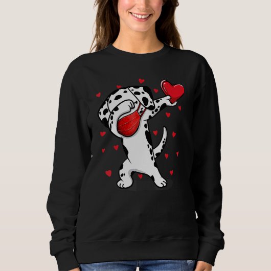 Sweatshirt Dabbing Dalmatie & Masque Visage Dab Dance Funny V (Devant)