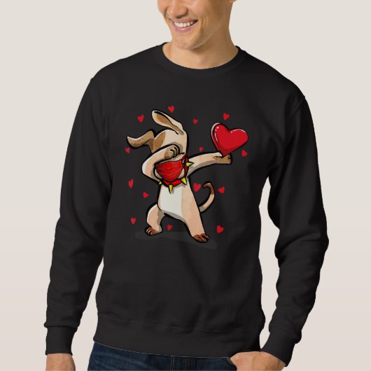 Sweatshirt Dabbing Dog Wears Visage Masque Dab Dance Funny Va (Devant)