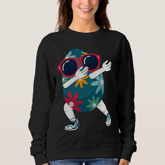 Sweatshirt Dabbing Easter Egg Sunglasses Easter Sunday Day K (Devant)