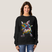 Sweatshirt Dabbing Easter Unicorn Rabbit Ears Egg Women Girls (Devant entier)