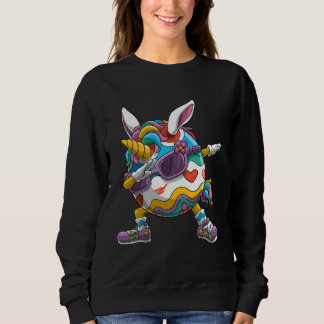 Sweatshirt Dabbing Easter Unicorn Rabbit Ears Egg Women Girls