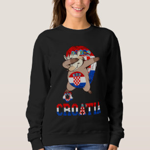 Sweatshirt Dabbing Hedgehog Croatie Drapeau croate Hrvatska S