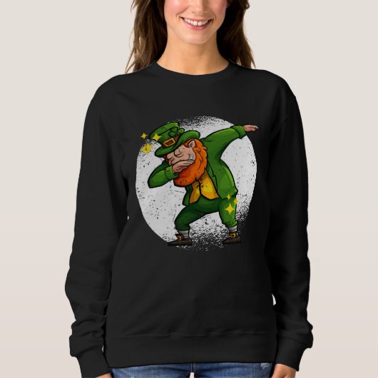 Sweatshirt Dabbing Leprechaun St Patricks Day Irish Shamrock (Devant)