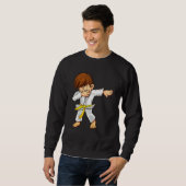 Sweatshirt Dabbing martial artists with yellow belt Karate an (Devant entier)