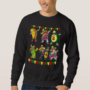 Sweatshirt Dabbing Mexicain Poncho Cinco De Mayo Taco Avocado