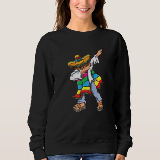 Sweatshirt Dabbing Mexican Poncho Cinco De Mayo (Devant)