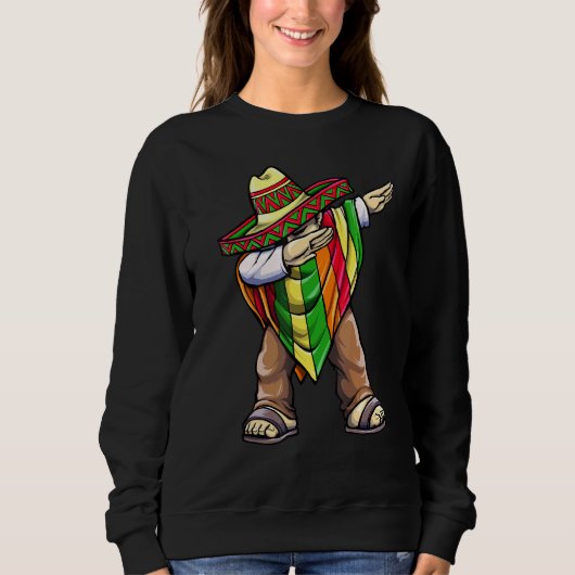 Sweatshirt Dabbing Mexican Poncho Cinco De Mayo (Devant)