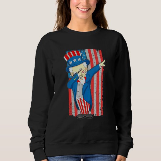 Sweatshirt Dabbing Oncle Sam Boys 4 Juillet (Devant)