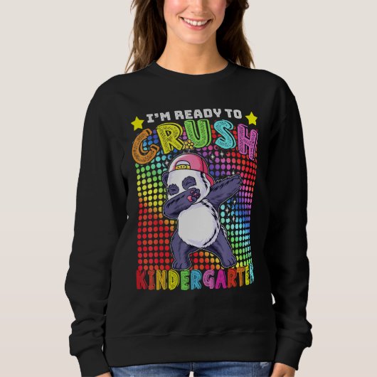 Sweatshirt Dabbing Panda Kindergarten Retour À L'École Garçon (Devant)