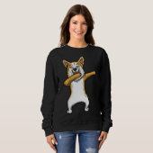 Sweatshirt Dabbing Pembroke Corgi Welsh Dab Dance (Devant entier)