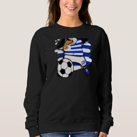 Sweatshirt Dabbing Penguin Uruguay Fans de football Jersey Fo (Devant)